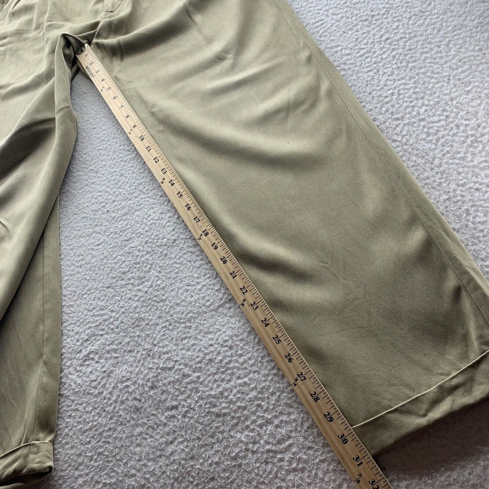 Tommy Bahama Silk Pants Mens 35x31 (Tag 35x34) Trouser Hemmed Pleated Tan Dad - Picture 8 of 15
